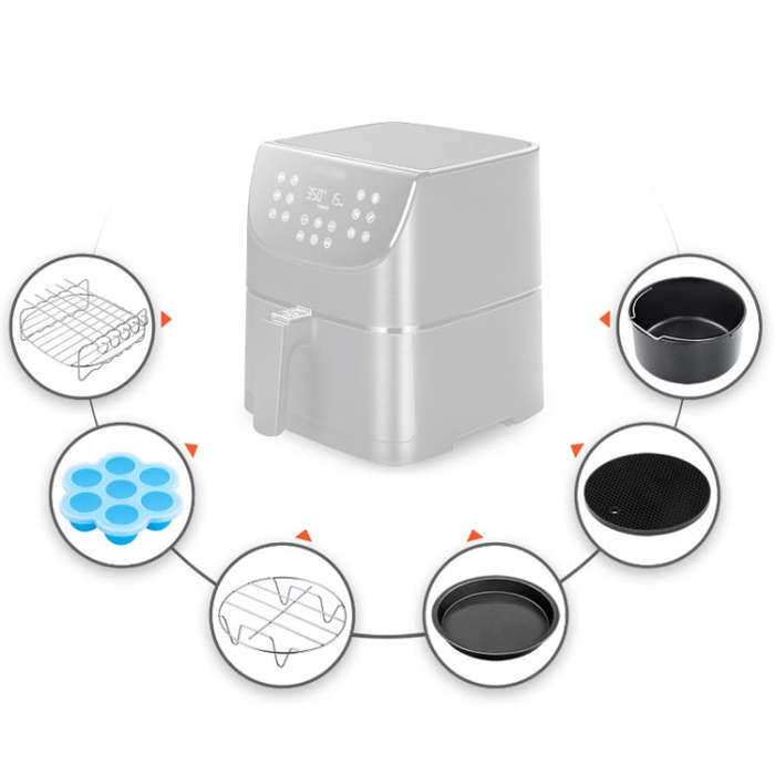 Air Fryer Baking Accessories Stainless Steel Set, 6 PCS/Set 6 inch, 6 PCS/Set 7 inch, 6 PCS/Set 8...