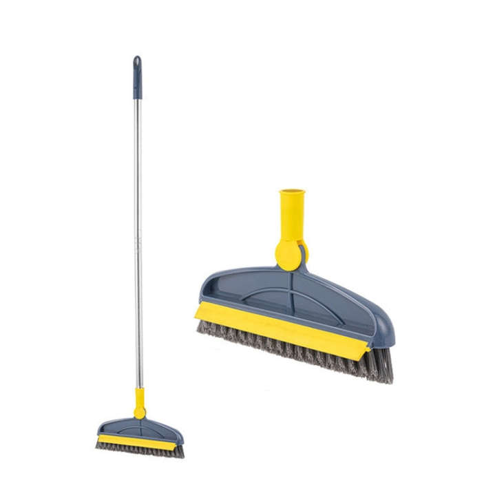 Hard Bristle Crevice  Brush Long Handle Floor Brush Wiper,Style:, 2-section Rod, 3-section Rod