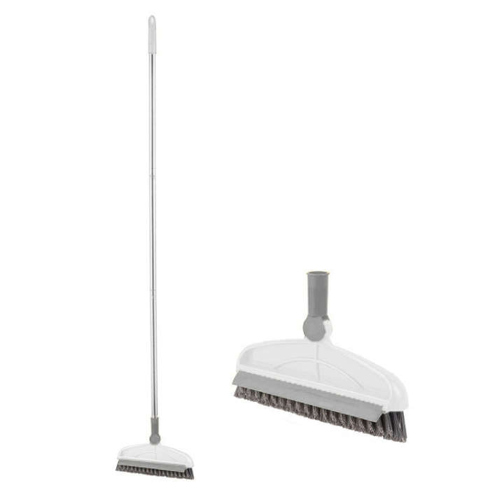 Hard Bristle Crevice  Brush Long Handle Floor Brush Wiper,Style:, 2-section Rod, 3-section Rod