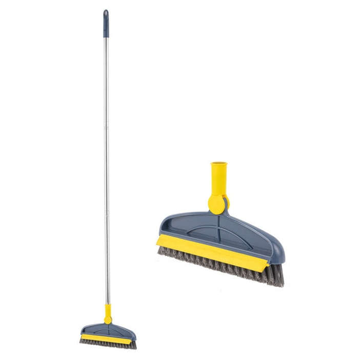 Hard Bristle Crevice  Brush Long Handle Floor Brush Wiper,Style:, 2-section Rod, 3-section Rod