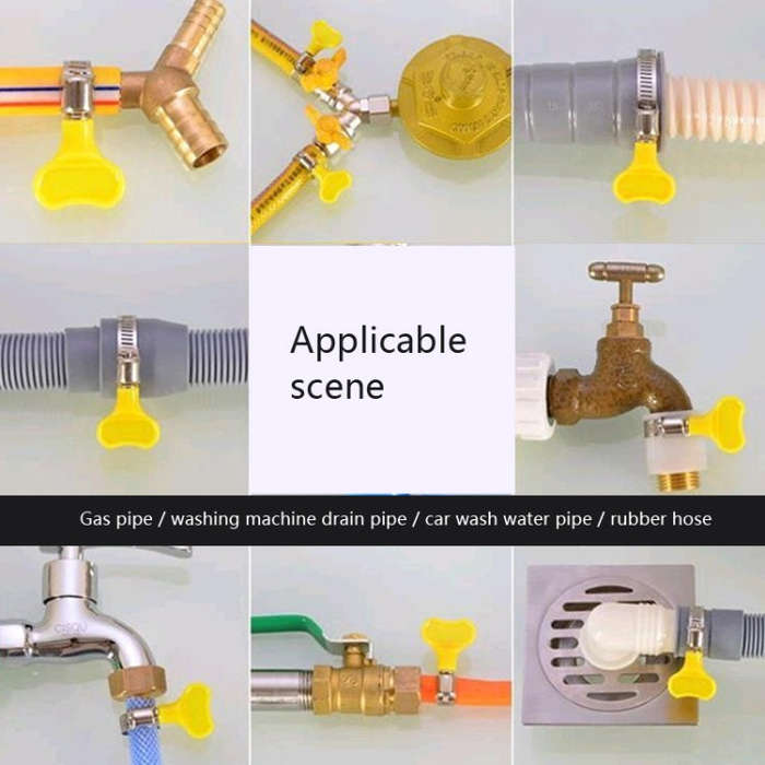 50 PCS Plastic Handle Stainless Steel Throat Clamp Buckle Water Pipe Clamp, Plastic Pipe Clamp