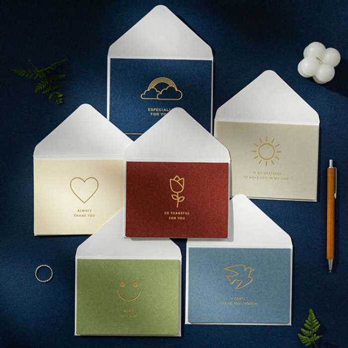 2 Sets Bronzing Mother Day Birthday Card Wishes DIY Envelope Set, 6PCS/Set HK031, 6PCS/Set HK030,...