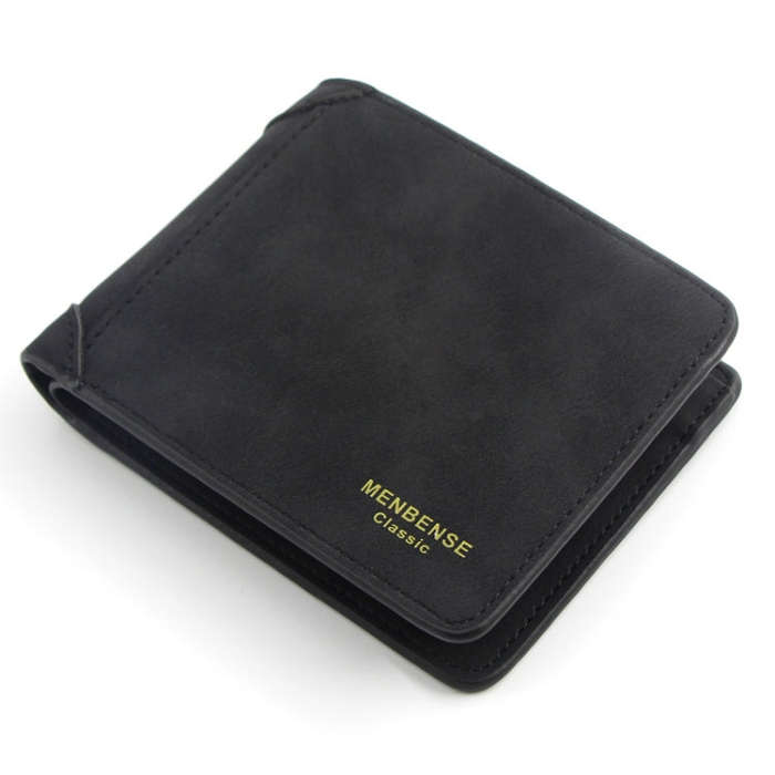 Menbense Matte Short Large Capacity Fashion Casual Adapter Male Wallet, Light Grey, Navy Blue, Bl...