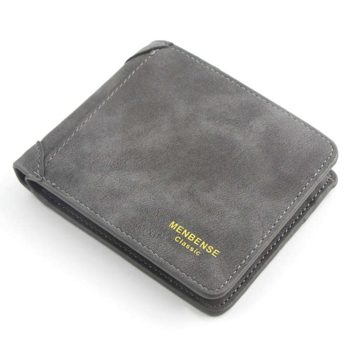 Menbense Matte Short Large Capacity Fashion Casual Adapter Male Wallet, Light Grey, Navy Blue, Bl...