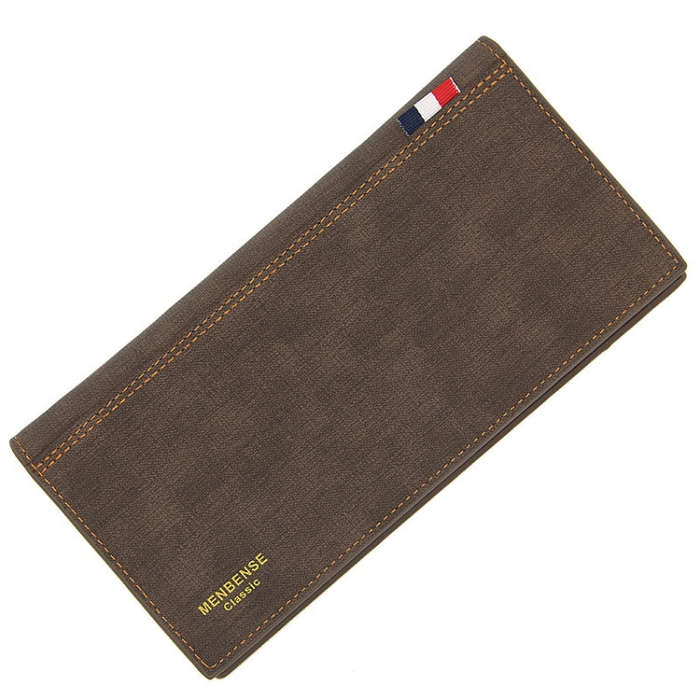 MenBense Matt Male Wallet Long Fashion Large Capacity Male Wallet, Navy Blue, Black, Dark Brown, ...