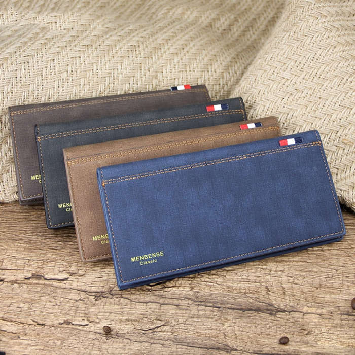 MenBense Matt Male Wallet Long Fashion Large Capacity Male Wallet, Navy Blue, Black, Dark Brown, ...