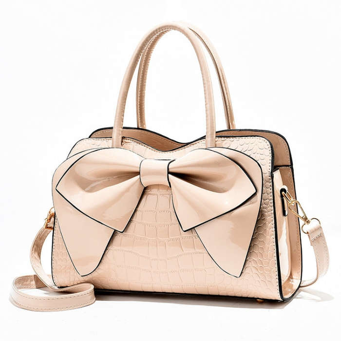 8111 Bow Bright Leather Ladies Handbag