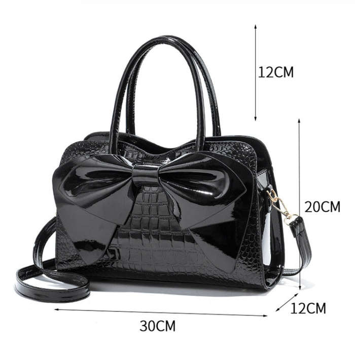 8111 Bow Bright Leather Ladies Handbag