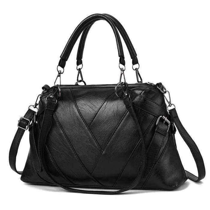 TFZ 250 Geometric Colorblock Soft Leather Handbag