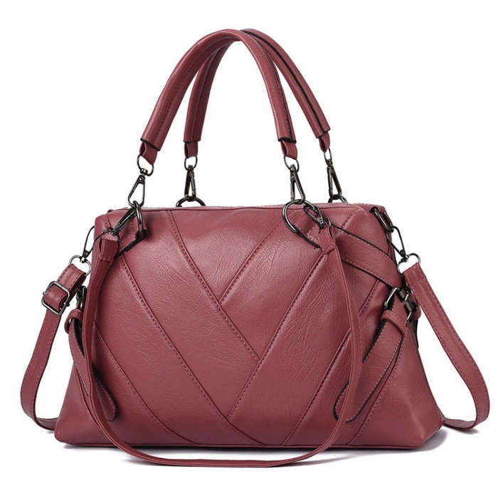 TFZ 250 Geometric Colorblock Soft Leather Handbag