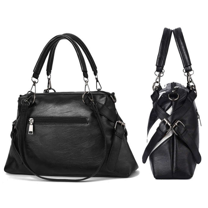 TFZ 250 Geometric Colorblock Soft Leather Handbag