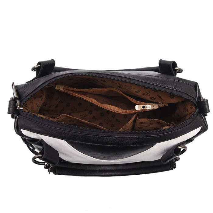 TFZ 250 Geometric Colorblock Soft Leather Handbag