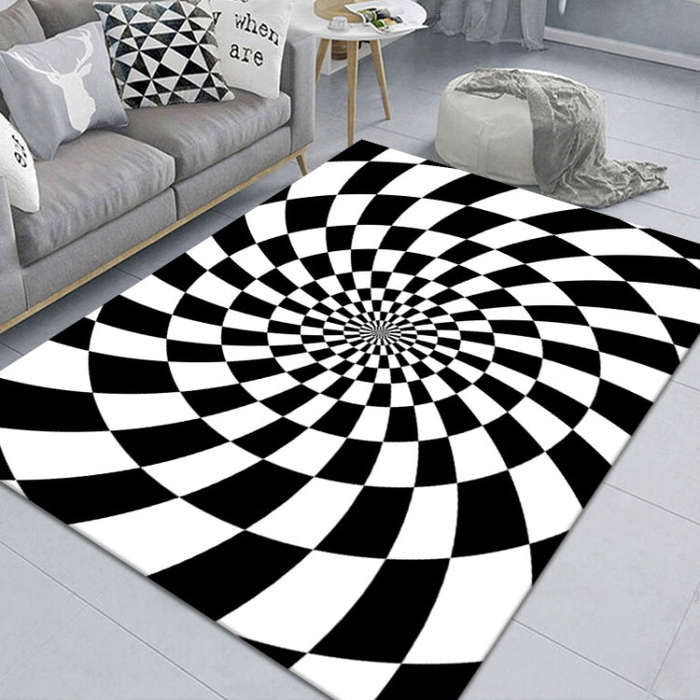 3D Stereo Rectangular Visual Geometric Living Room Carpet, 40x60cm, 50x80cm, 60x90cm, 80x120cm, 8...