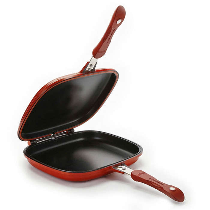 Household Pan Double Side Grill Fry Pan Cookware Double Face Pan, 28cm, 32cm