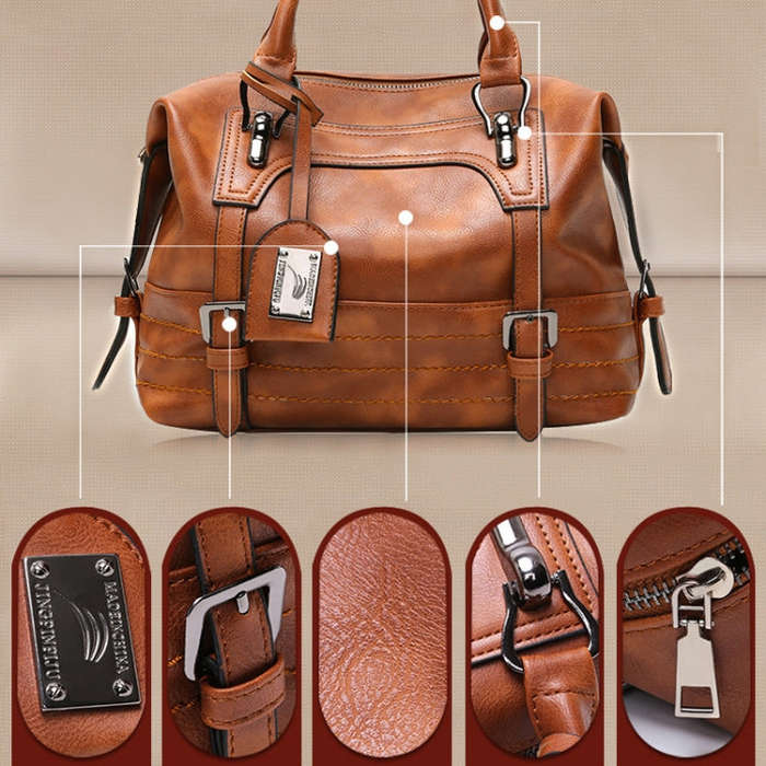Ladies Casual Handbag Soft-faced Solid Color One-shoulder Diagonal Large Bag