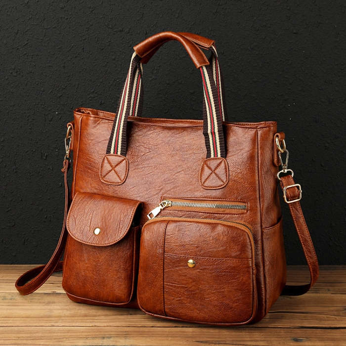 Large-capacity Messenger Bag Handbag Multi-pocket Shoulder Bag Middle-aged Mother Bag, Yellow, Re...