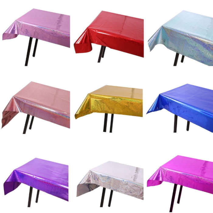 Birthday Party Foil Laser Tablecloth Wedding Decoration Supplies, Foil Laser  Pink, Foil Laser Re...