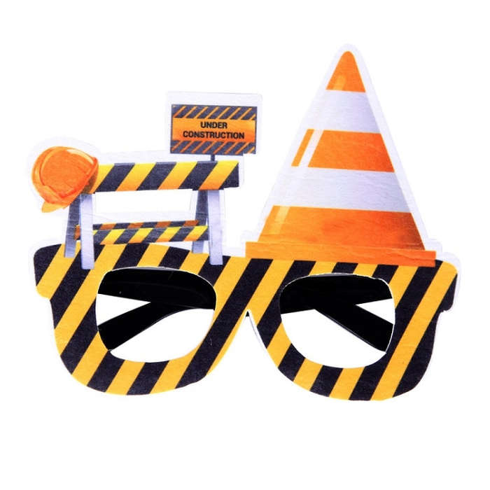 3 PCS Children Birthday Party Funny Glasses Photo Props, Logging Truck, Forklift, Tanker Truck, S...