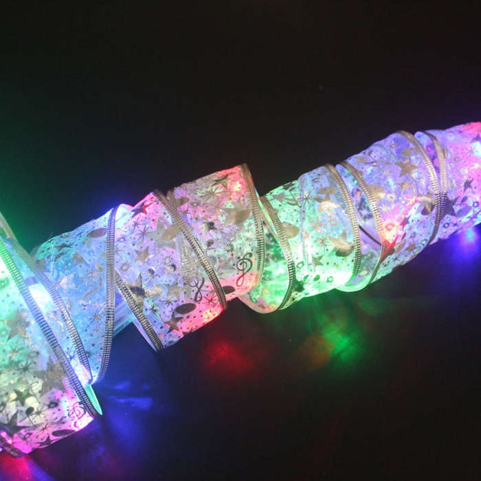 Christmas LED Lights Bronzing Double Ribbon String Lights, 1m, 2m, 4m, 5m, 10m, 20m