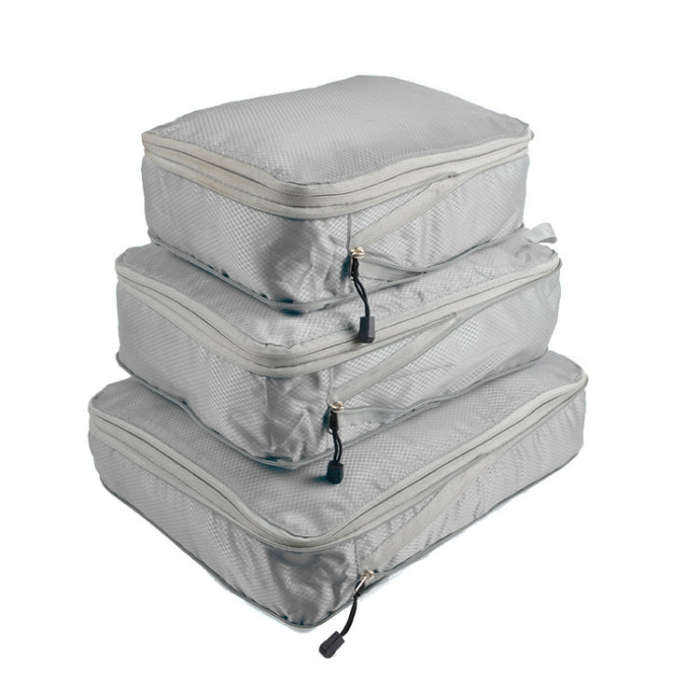 3 PCS/Set Travel Waterproof Compression Clothes Storage Bag, Orange With Net, Nevy With Net, Pink...