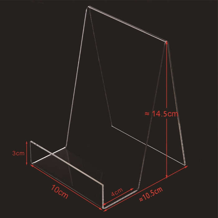 2 PCS Acrylic Display Stand Transparent Book Shelf Photo Frame Holder, 100 x 115 x 145mm