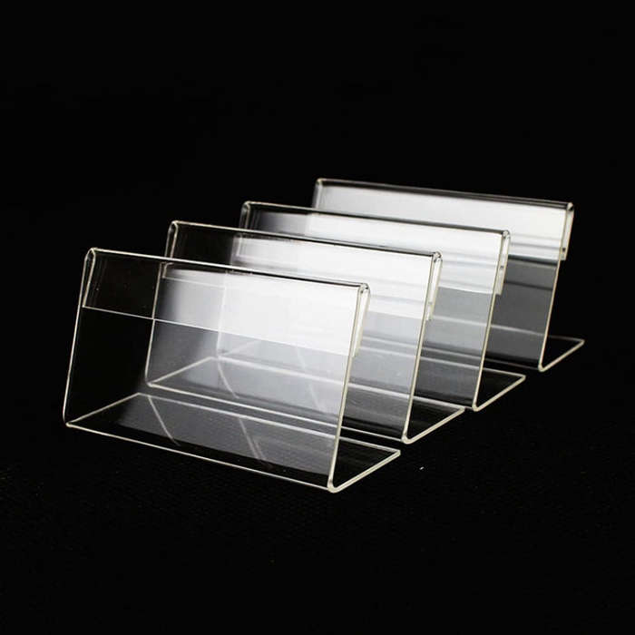 10 PCS Mini Clear Acrylic Sign Display Stand Label Holder, Label Holder