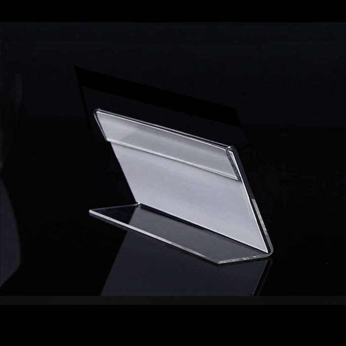 10 PCS Mini Clear Acrylic Sign Display Stand Label Holder, Label Holder