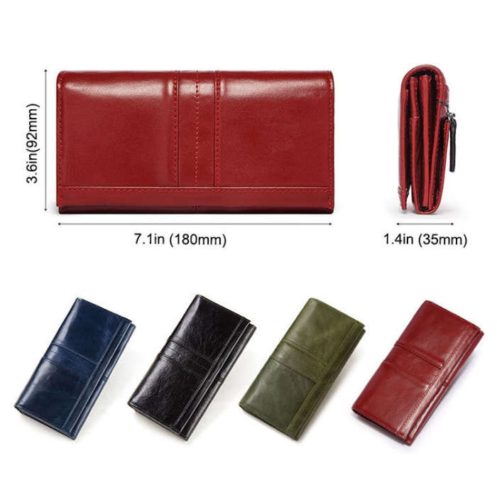BP806 RFID Anti-Theft Brush Lady Wallet Multi-Card Clutch Bag, BP806 Red, BP806 Green, BP806 Blue...
