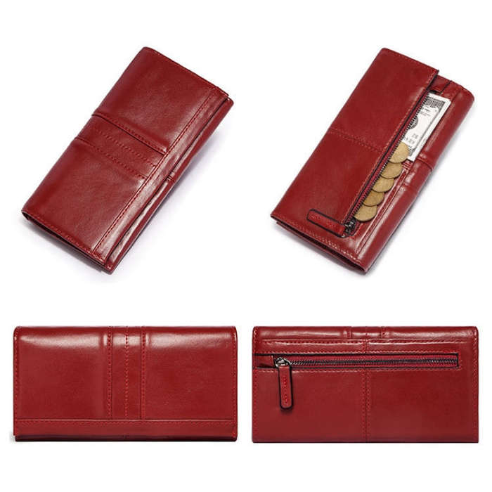 BP806 RFID Anti-Theft Brush Lady Wallet Multi-Card Clutch Bag, BP806 Red, BP806 Green, BP806 Blue...