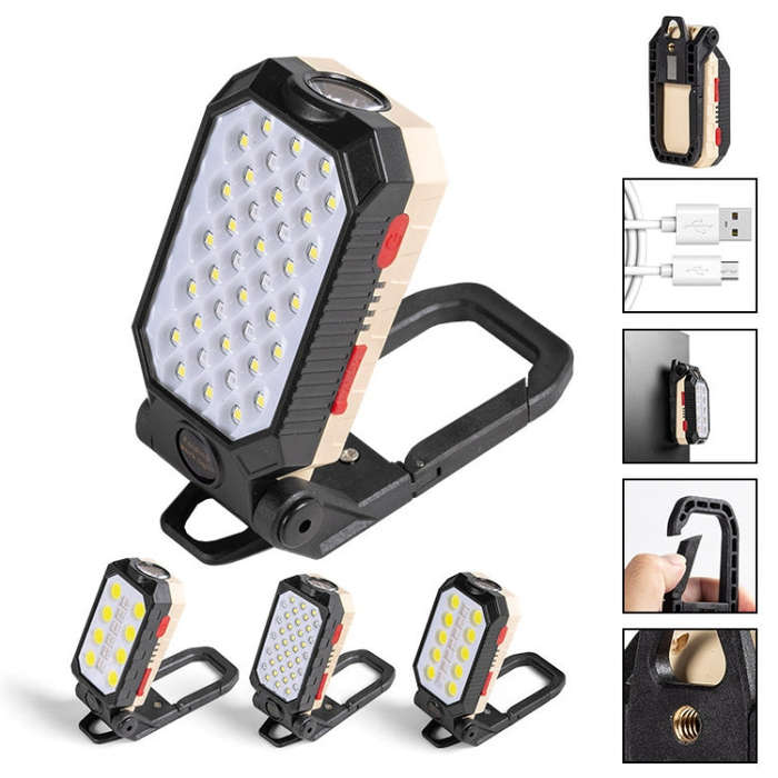 COB Work Light USB Charging Hook Emergency Flashlight Maintenance Lamp, Style:, W598A 8 Hole, W59...