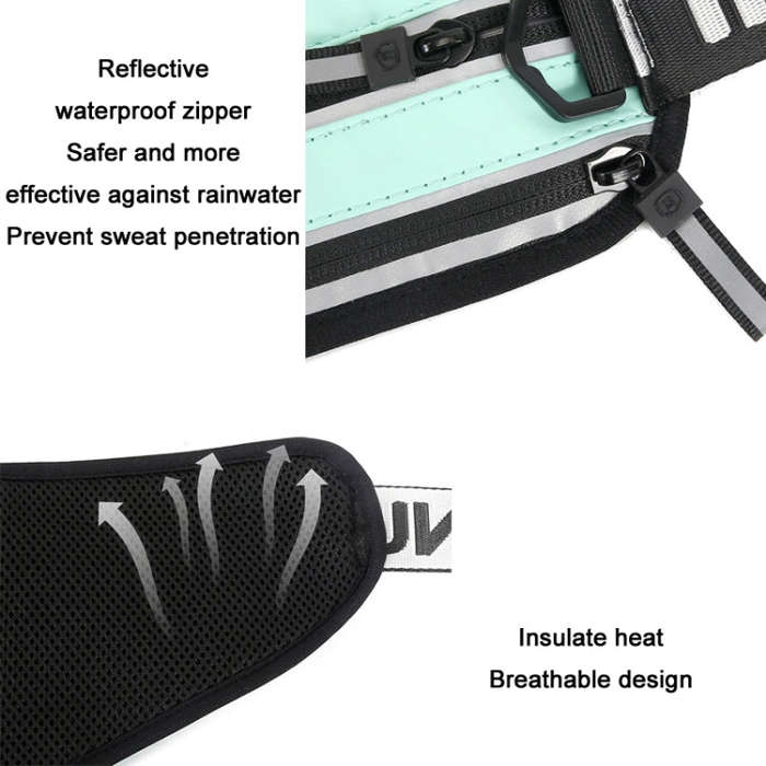 CAN FLY YIPINU Outdoor Fitness Water Bottle Mobile Phone Storage Waist Bag, Black, Green, Silver