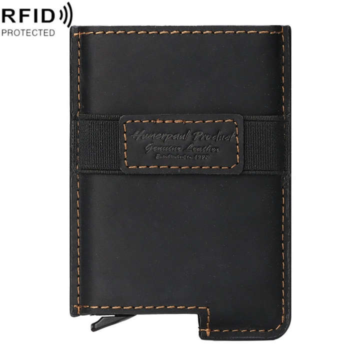 HUMERPAUL BP977 RFID Anti-Theft Card Box Leather Automatic Credit Card Set, BP977 Black, BP977 Da...