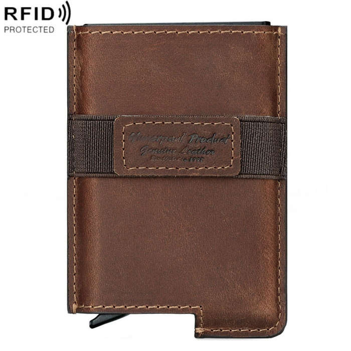 HUMERPAUL BP977 RFID Anti-Theft Card Box Leather Automatic Credit Card Set, BP977 Black, BP977 Da...
