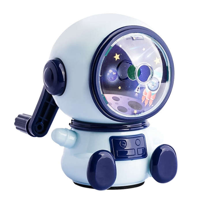 Cartoon Hand-cranked Automatic Pencil Sharpener, Style:, Astronaut (Dark Blue), Astronaut (Light ...