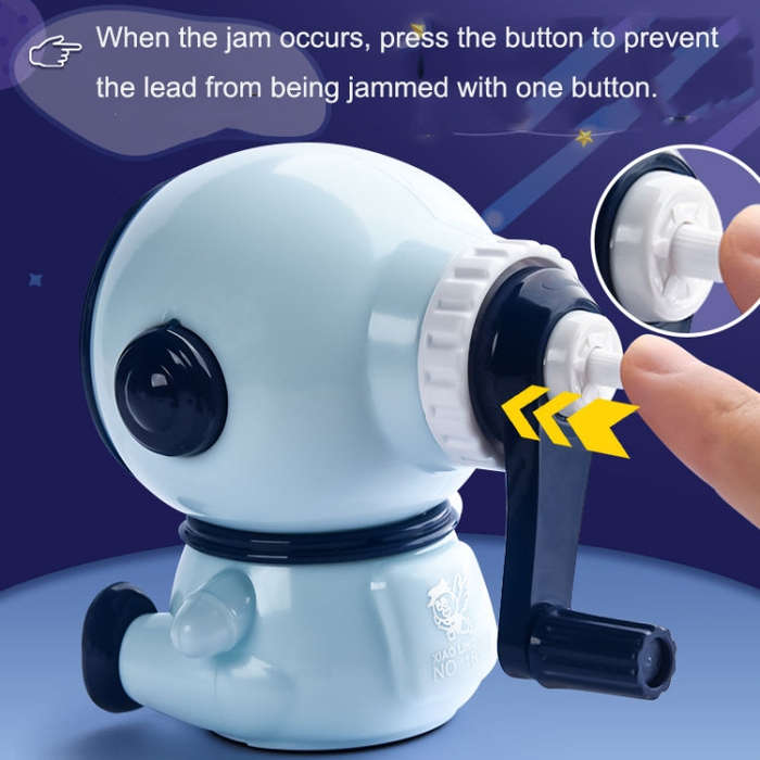Cartoon Hand-cranked Automatic Pencil Sharpener, Style:, Astronaut (Dark Blue), Astronaut (Light ...