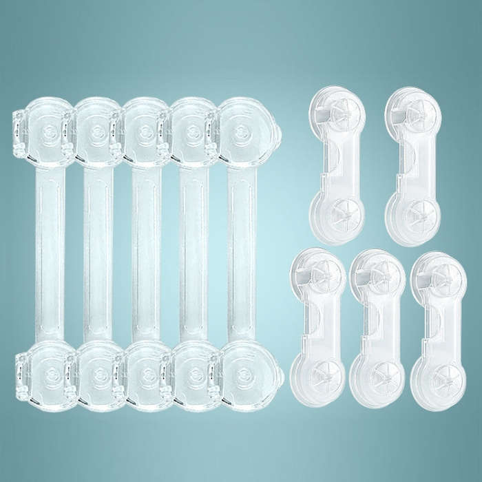 Children Drawer Anti-opening Cabinet Door Refrigerator Safety Lock, 10 PCS/Pack, Pair Lock 10 PCS...