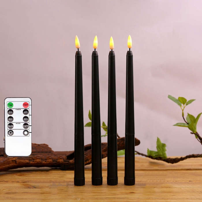 4 PCS B002 Long Pole Electronic Simulation Candle Light with Remote Control, B002 Yellow, B002 White
