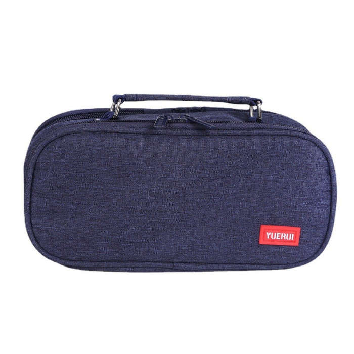 Large Capacity Multi-layer Portable Stationery Bag Canvas Pen Bag, Black, Green, Grey, Pink, Navy...