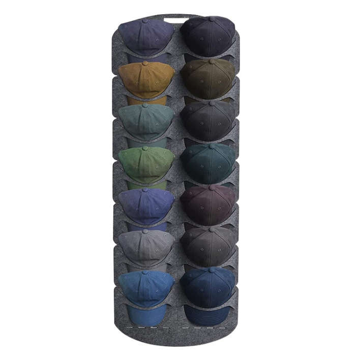 Felt Baseball Cap Display Stand Non-woven Hanging Storage Bag,Style: 7 Grids Single Row 3mm, 14 G...