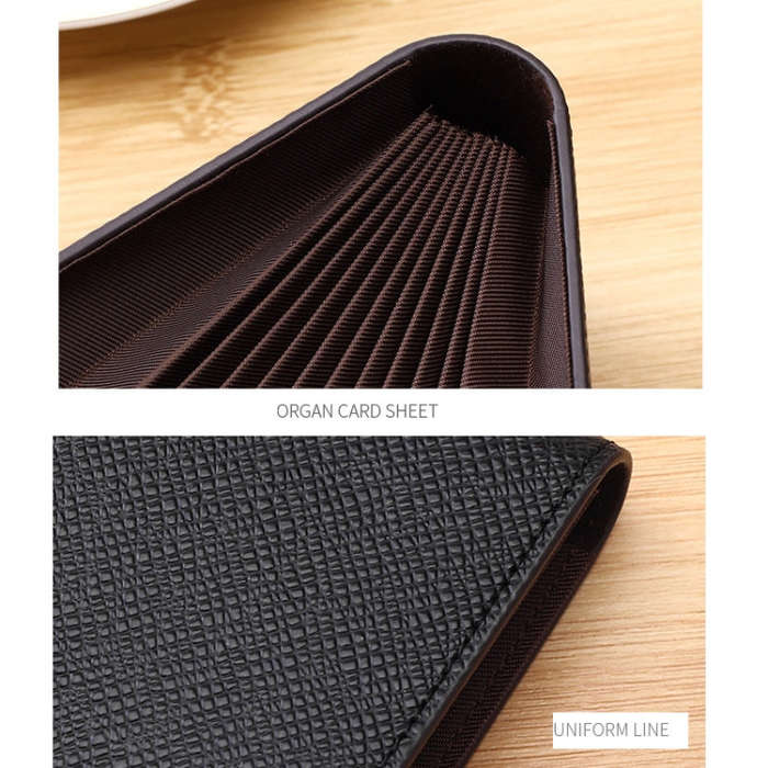 Organ Card Holder Large-capacity Card Sleeve For Men And Women, Horizontal Blue, Horizontal Black...