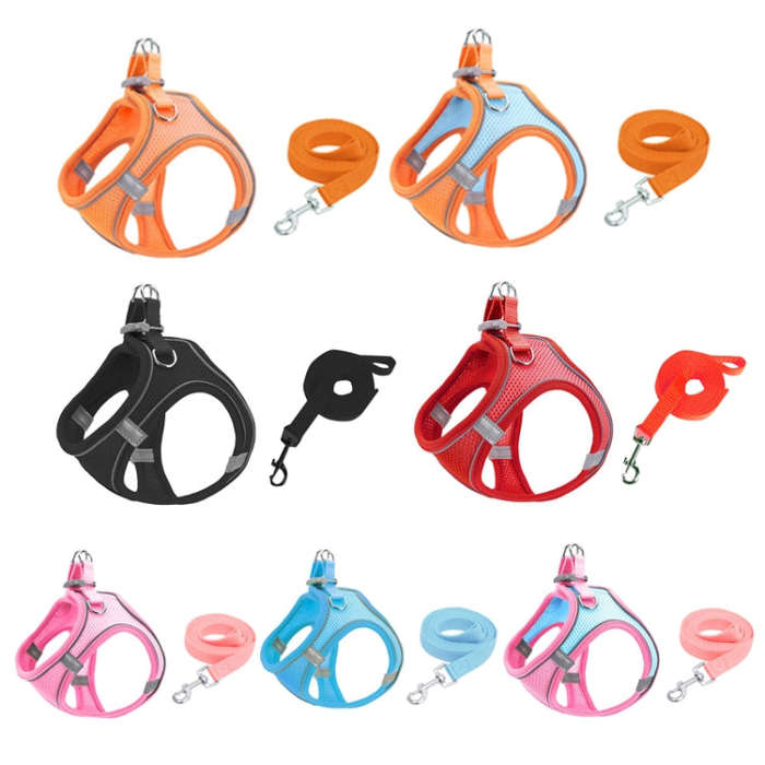 TM050 Pet Chest Strap Vest Type Breathable Reflective Traction Rope, XXXS, XXS, XS, S, M, L