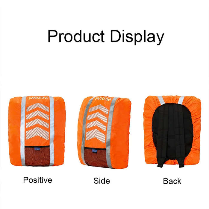 AYKRM AS6-007 Cycling Backpack Dust-proof Reflective Waterproof Cover, Fluorescent Red, Fluoresce...