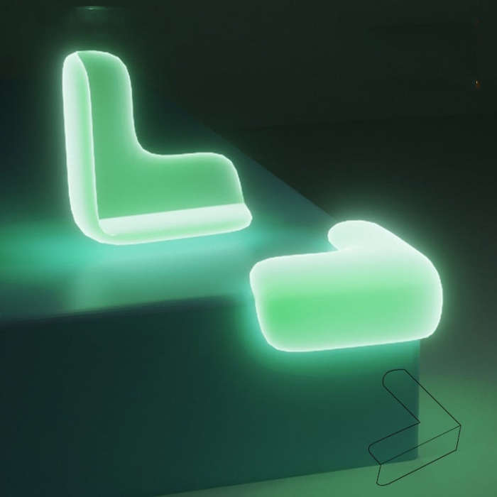 10 PCS Luminous Anti-bump Corner Transparent Coffee Table Corner Protector,Style:, L-shape, Teard...