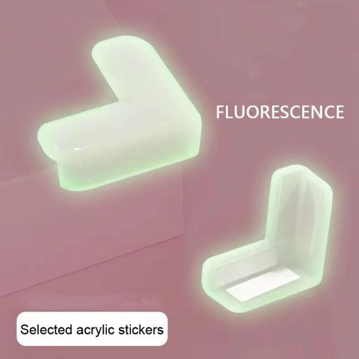 10 PCS Luminous Anti-bump Corner Transparent Coffee Table Corner Protector,Style:, L-shape, Teard...