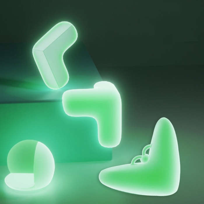 10 PCS Luminous Anti-bump Corner Transparent Coffee Table Corner Protector,Style:, L-shape, Teard...