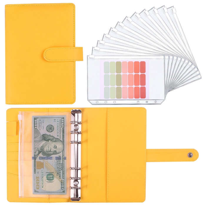 A6 Macaron Notebook PU Loose-leaf Cash Budget Handbook