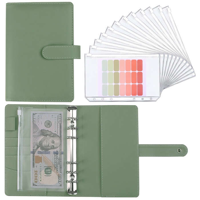A6 Macaron Notebook PU Loose-leaf Cash Budget Handbook