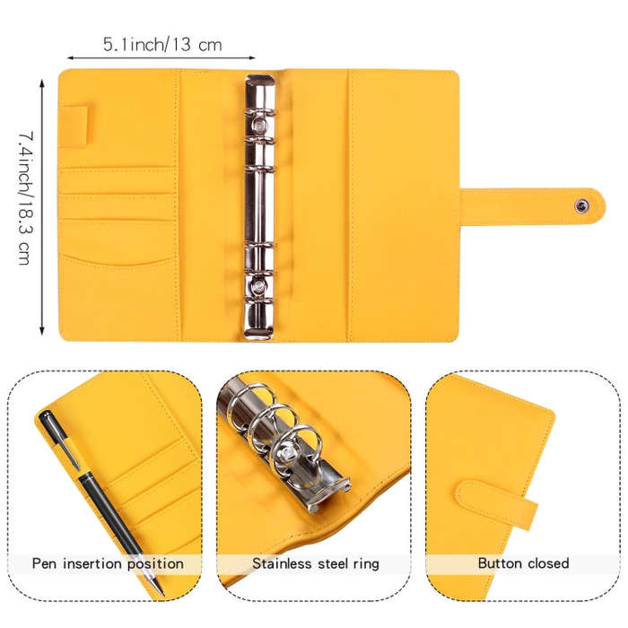 A6 Macaron Notebook PU Loose-leaf Cash Budget Handbook
