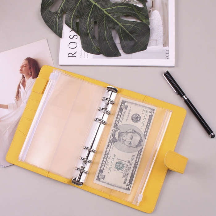 A6 Macaron Notebook PU Loose-leaf Cash Budget Handbook