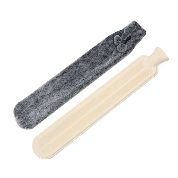 2L Long-strip Multifunctional Water-filled Rubber Hot Water Bags, Spec: Faded Black, Faded Black